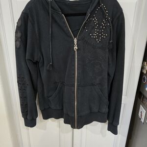 Black Utility Jacket with Embellishments